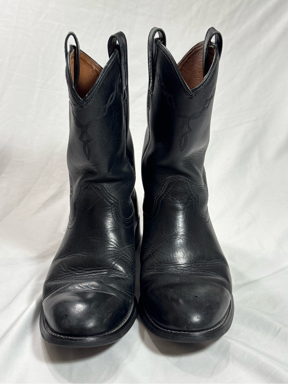 Ariat Heritage Roper Black Leather Western Cowboy Boots Men's Size 10.5 EE Wide